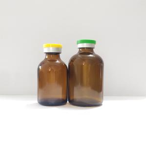 Quality 50ml 100ml Soda Lime Glass Bottle Vial With Rubber Stopper And Caps wholesale