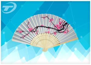Quality 21cm Promotional Bamboo Folding Fan With Paper Or Silk Paper Hand Held Fans wholesale