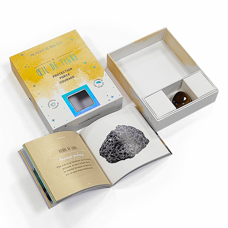 Custom Rigid Gift Box for Crystal Glass Accessory Holographic Effect and Window on Lid