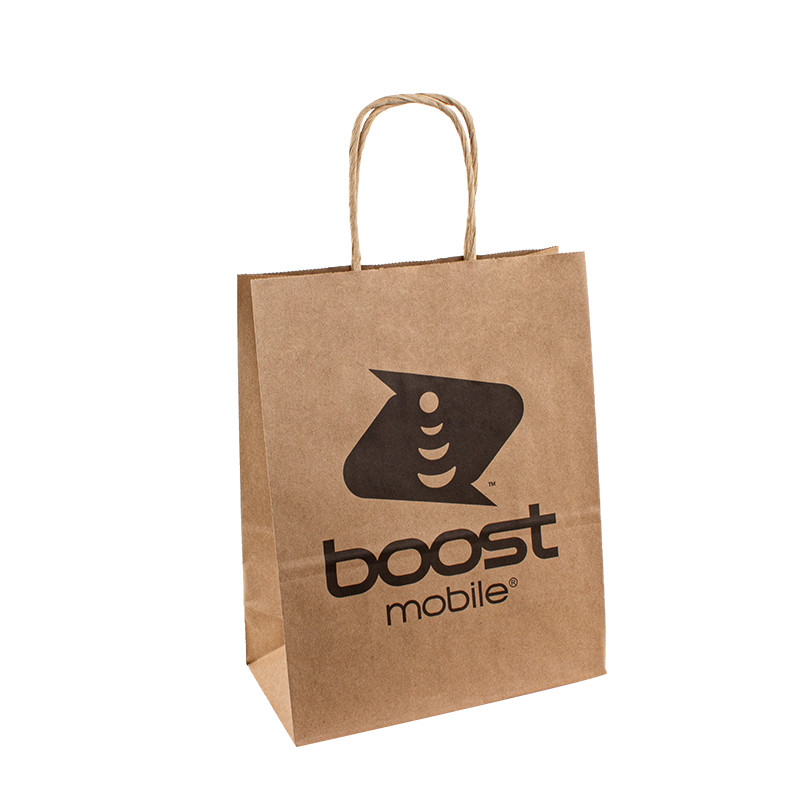 Paper Twist Rope Handle Craft Gift Bag 100gsm - 150gsm Thickness 8 Color Flexo Printing