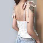 Summer Ladies Camisole Tank Tops Ruffled Hem Straps Slim Fit