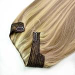 Highlighted Color Clip In Hair Extensions Remy Human Hair With Silky Straight