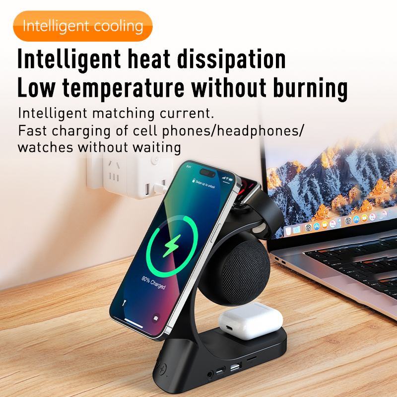 ABS 5 In 1 Multifunction Mini Smart Portable Bluetooth Speakers With 500mAh Battery