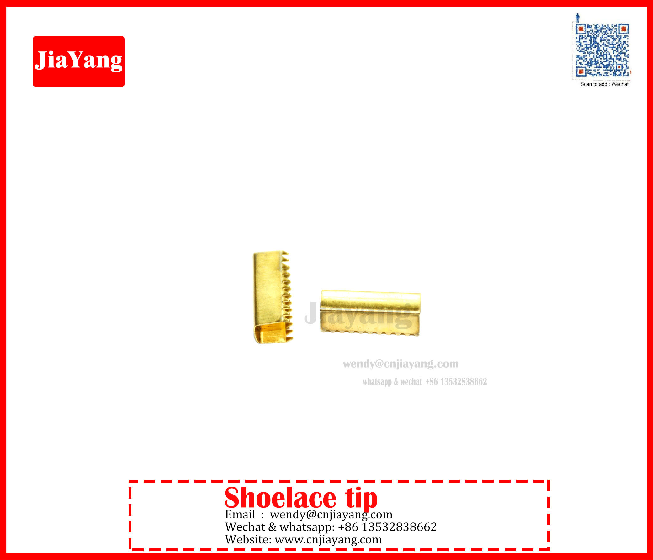 Jiayang nickel black color metal crimp for elastic ropes