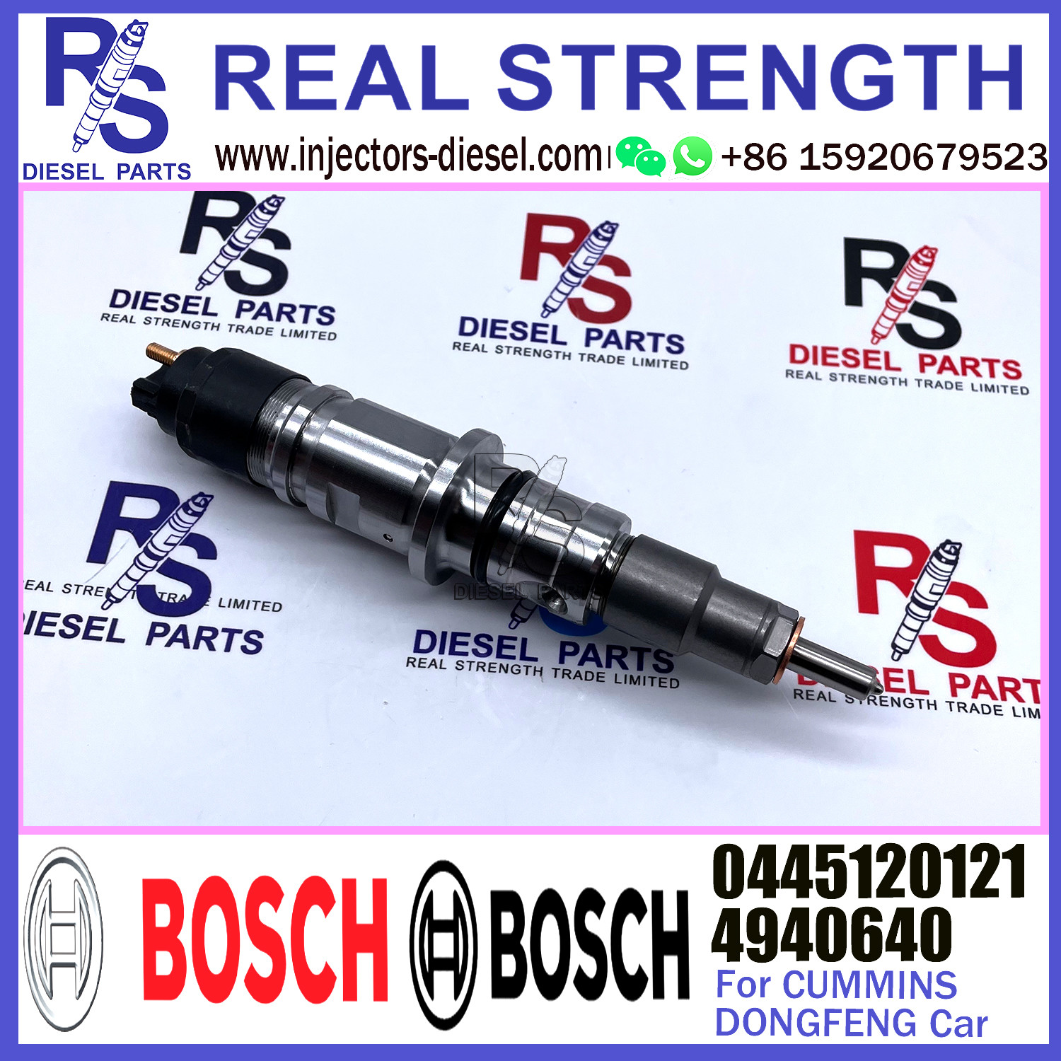 Common Rail Fuel Injector 4940640 0445120121 For Dongfeng Tianlong Cummins Isle8.9 Engine