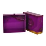 Purple Drawer Paper Box Wig Hair Extension Packaging With Ribbon Handle