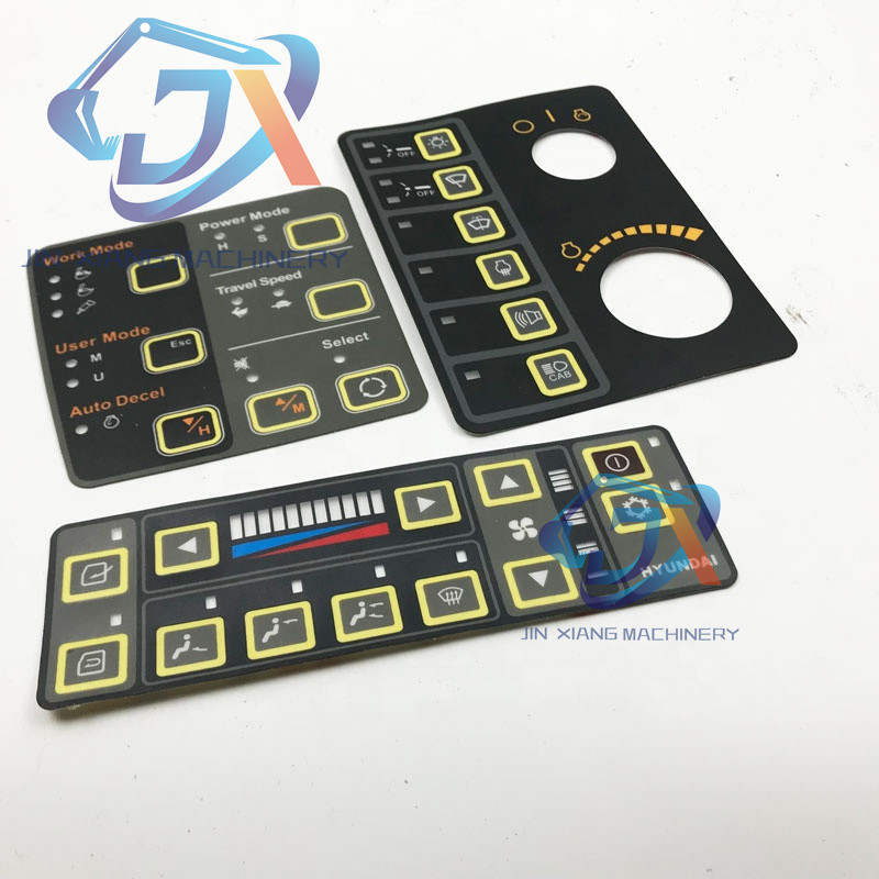 STAR ZEBRA 210LC-7 Plastic PVC PP PC Control Panel Car Dashboard Sticker Excavator Part for Hyundai Sticker Control Panel Sticker