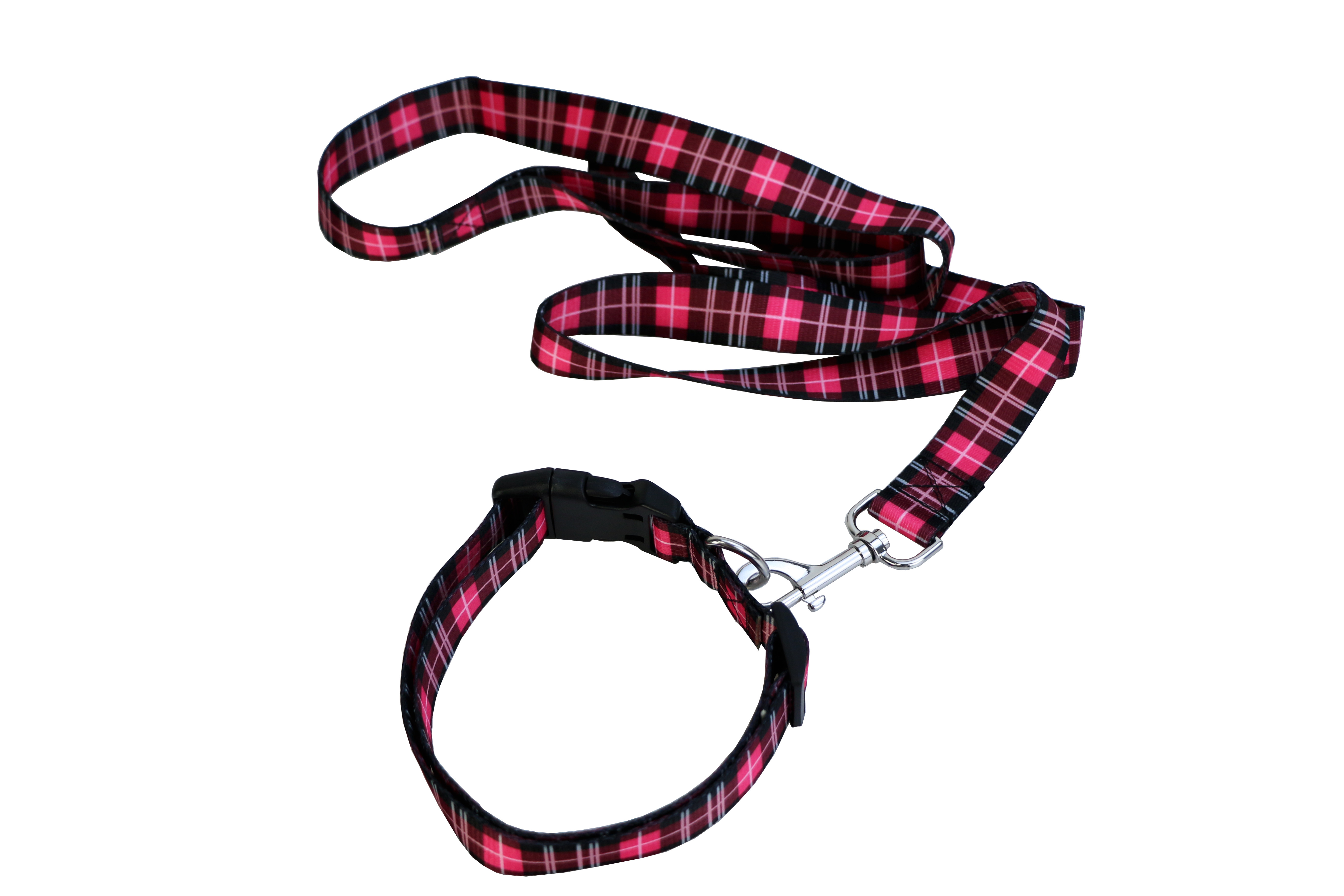 Bright Dog Lead And Collar Set Adjustable 30-48cm Buckledown Dog Collars
