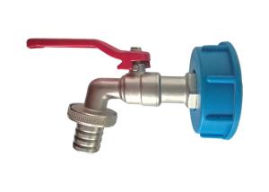 Quality Outdoor Brass Ball Tap with Plastic IBC Blue Adaptor wholesale