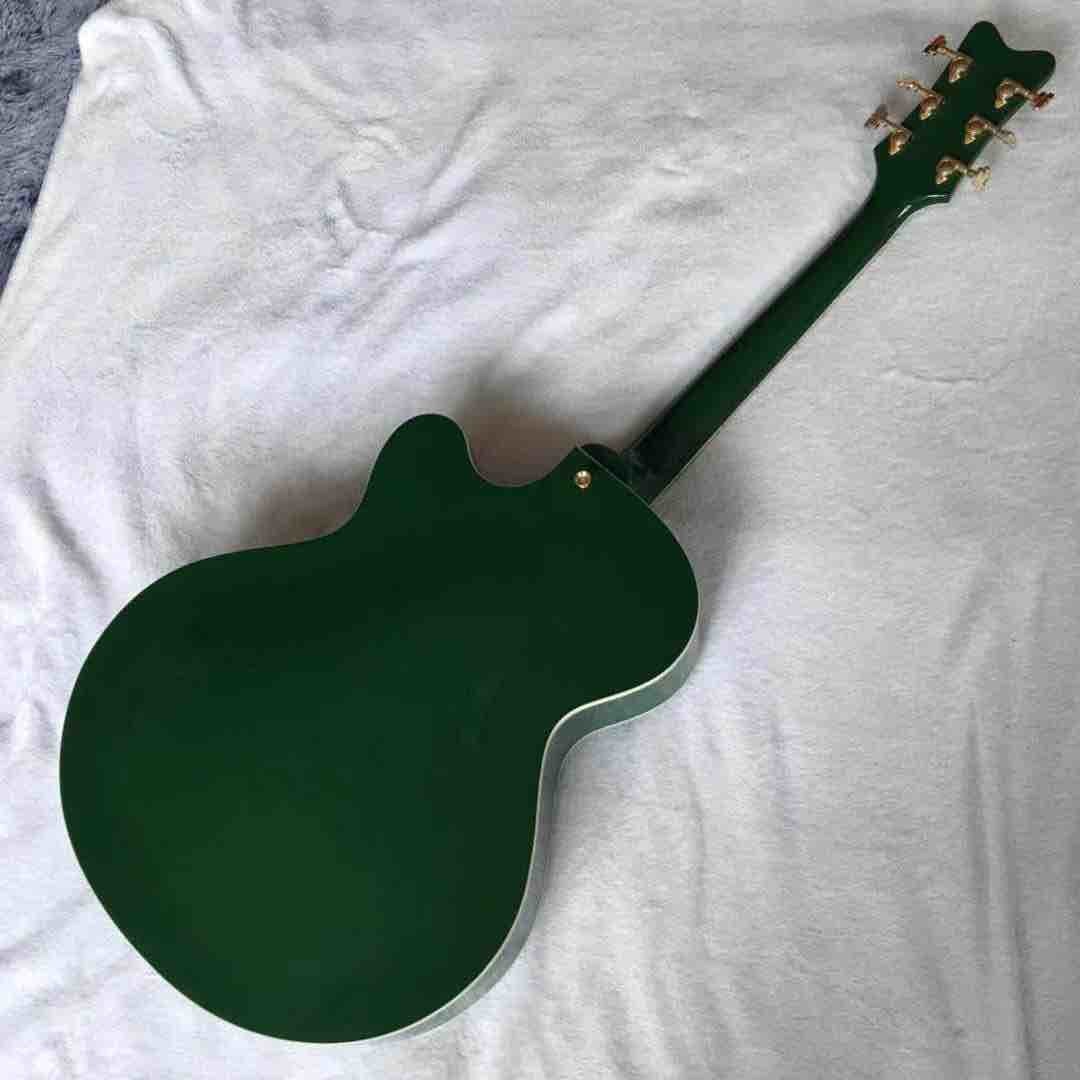 Custom Gret Electric Guitar in Green Color Semi Hollow Body Jazz Electric Guitar With Bigsby Tremolo and High Grade Tune