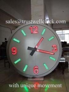 Quality large building wall clocks 3m 9 feet diameters with night illumination lighting maintenance free wholesale