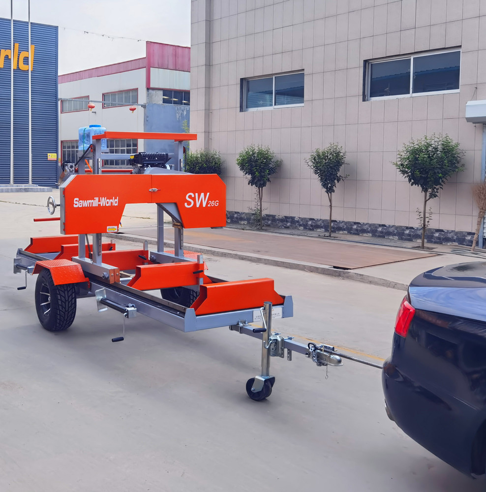 SW26G Gasoline Portable Band Sawmill Machine For Wood Cutting, Log Cutting Mobile Sawmill