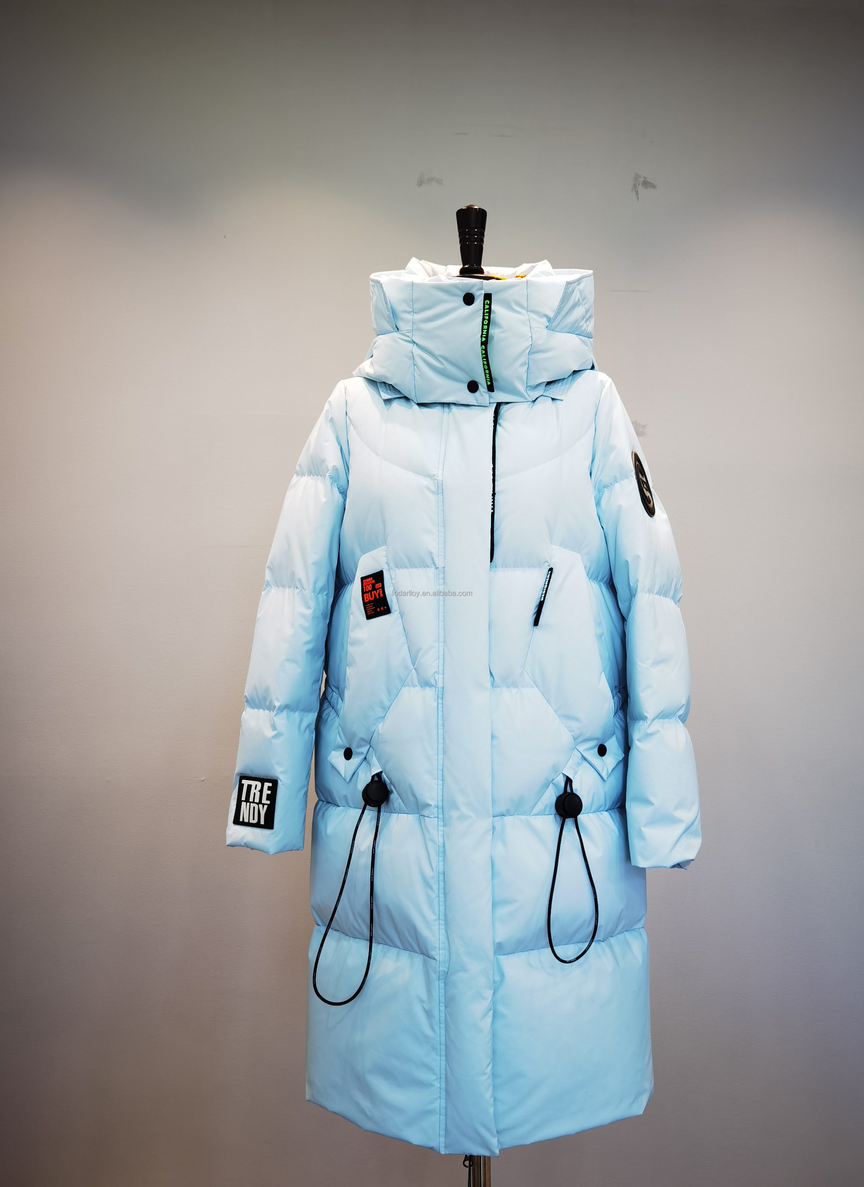FODARLLOY Ladies Warm Hooded Cotton-padded Clothes Slim Long Down Winter Jackets Women Coats Woman Coat F22563