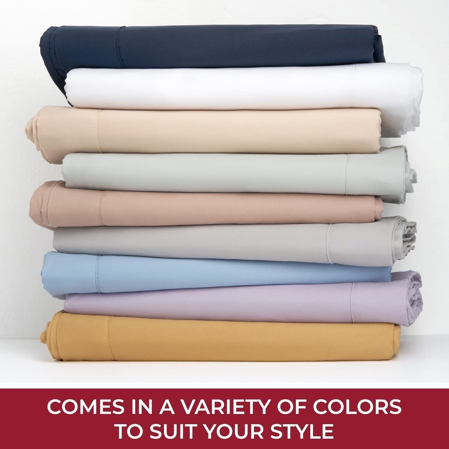 Solid Pattern Luxury 1800 Bedding Sheets Pillowcases Extra Soft Cooling Bed Sheets