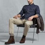 High quality casual man blue jean shirts men collar stylish jean shirt fashion