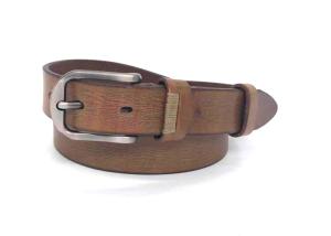 Quality Tan Color Womens Genuine Leather Belt With Brushed Alloy Buckle / Jeans Waist Belt wholesale