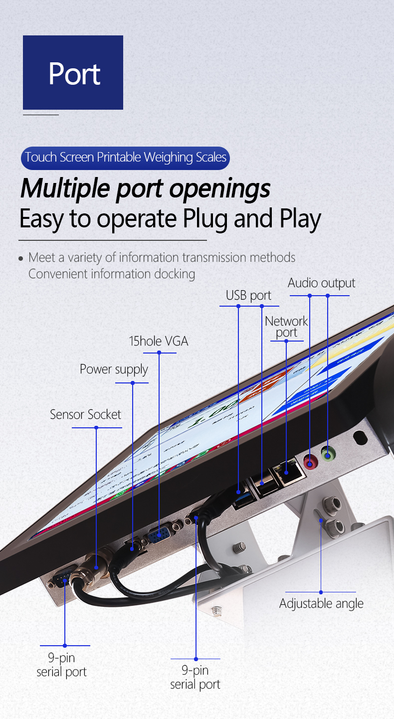 SOHE Weighing Intelligent PC Scales with Touch Screen and Software 12V/3A Power Supply