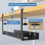Retractable Clamp Mounted Cable Cord Organizer for Desk Wire Management Compact