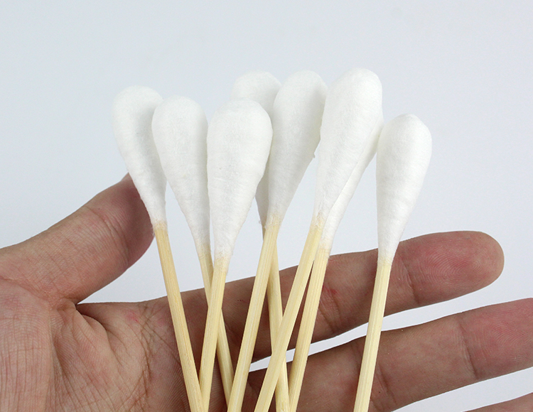 2.5mmx150mm Double-Headed Disposable Cotton Swabs Makeup Ear-Clean Dacron Tipped Swab