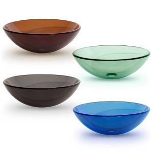 Quality Tea Bronze Multi Colored Kitchen Bathroom Sinks Top Mount Tempered Glass wholesale