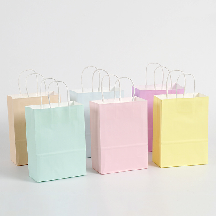 Customized Brown Kraft Paper Recycled Gift Bags For Retail Shop