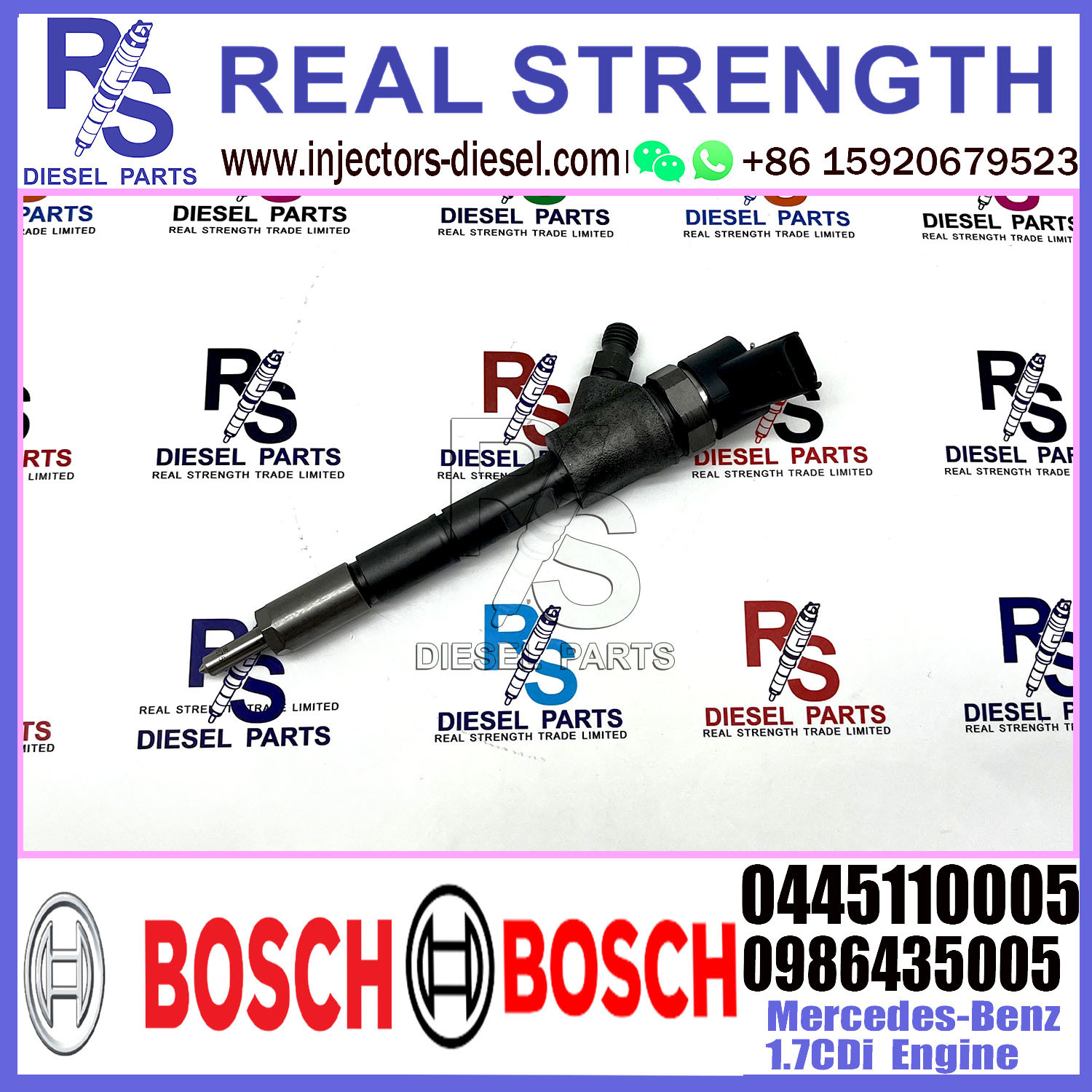 Diesel Fuel Common Rail Injector 0445110005 0986435005 For Mercedes-Benz 1.7CDi Engine
