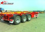 40 Foot Skeletal 3 Axles Container Semi Trailer For Transport , Empty Wharf