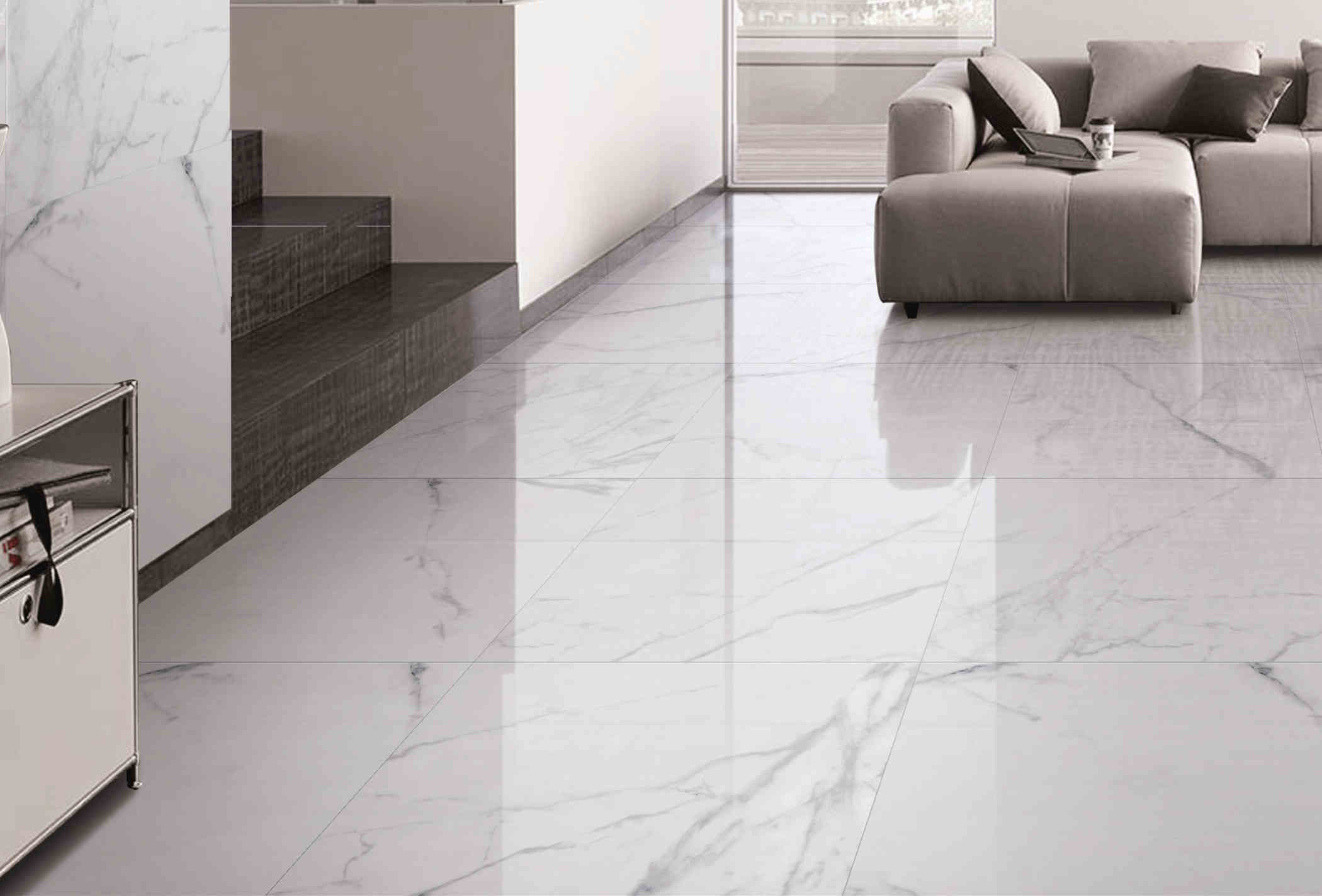 Durable Marble Look Porcelain Floor Tile Heat Insulation 300x300 Mm