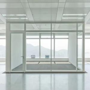Quality Modern Sound Proof Glass Partition With Powder Coating Aluminum Frame wholesale