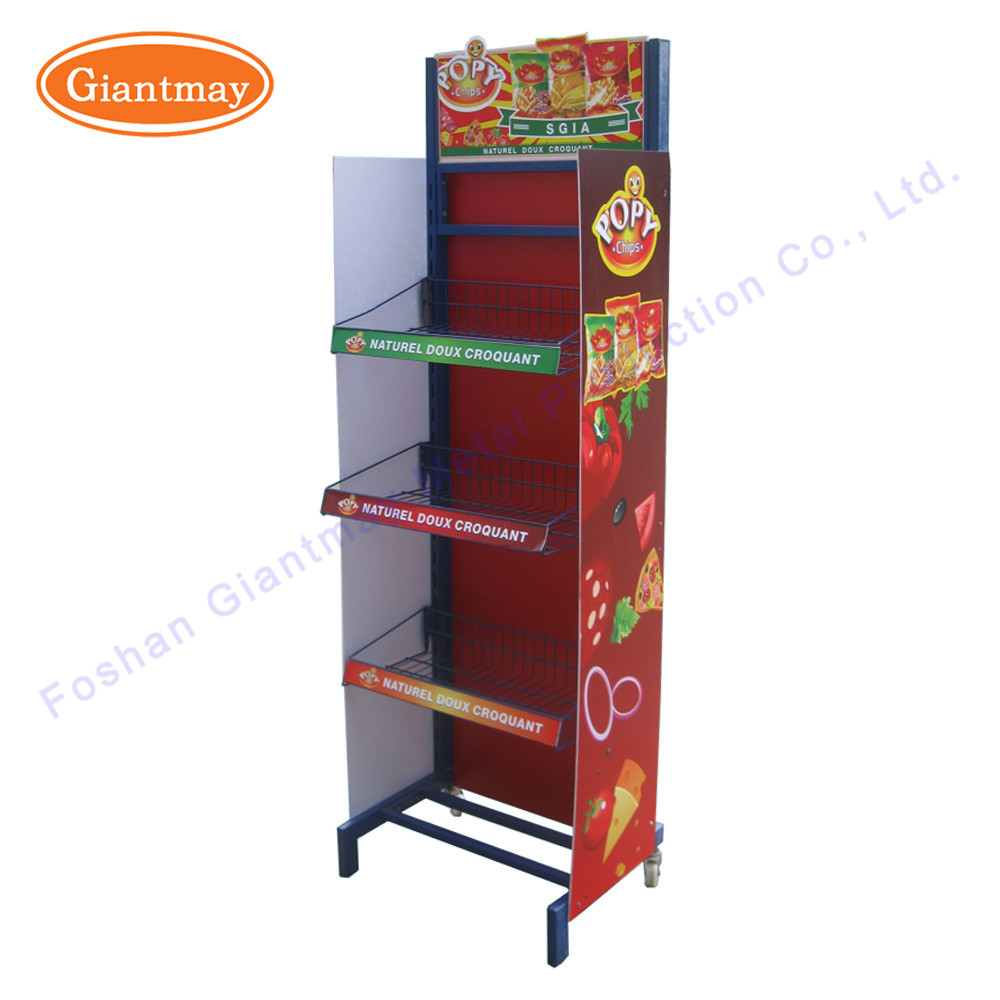 Store Potato Chips Floor Stand Supermarket Shelving
