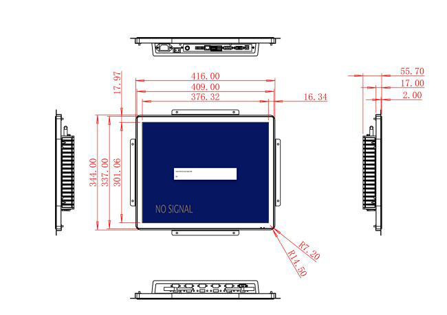 19-Inch Monitor for Transportation Systems and Access Control Panels