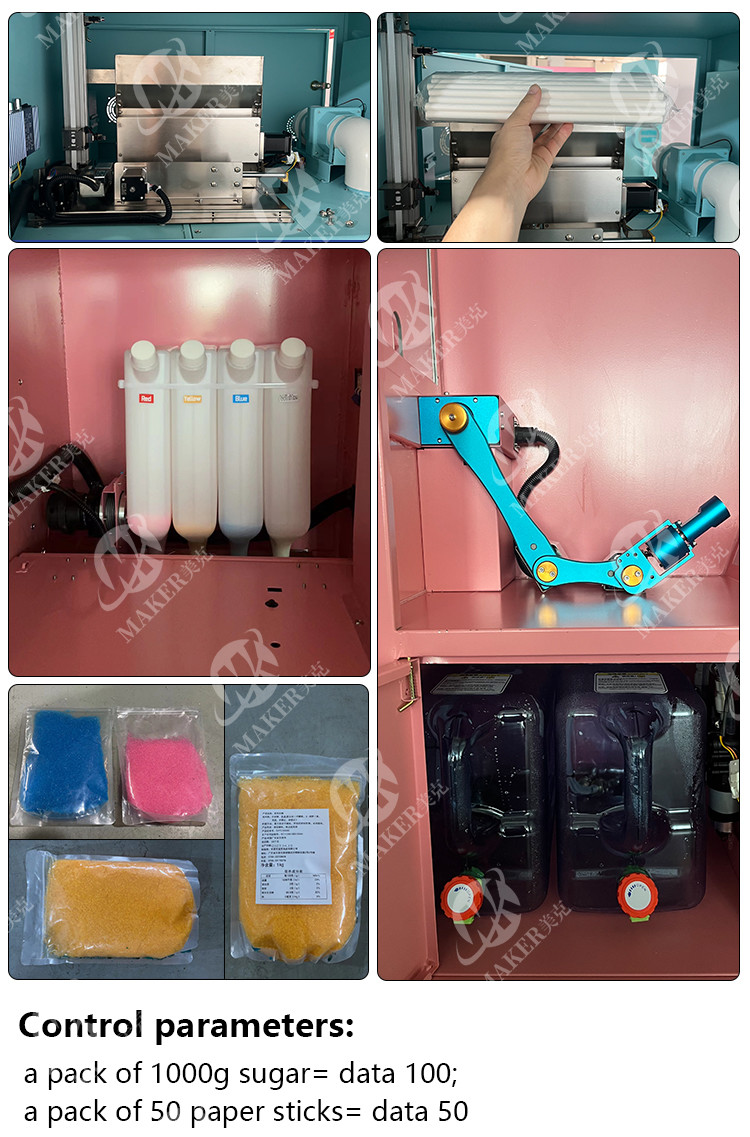 High Profit Candy Cotton Vending Machine Commercial Automatic Intelligent Colorful Sugar Making Machine Cotton Candy Mac