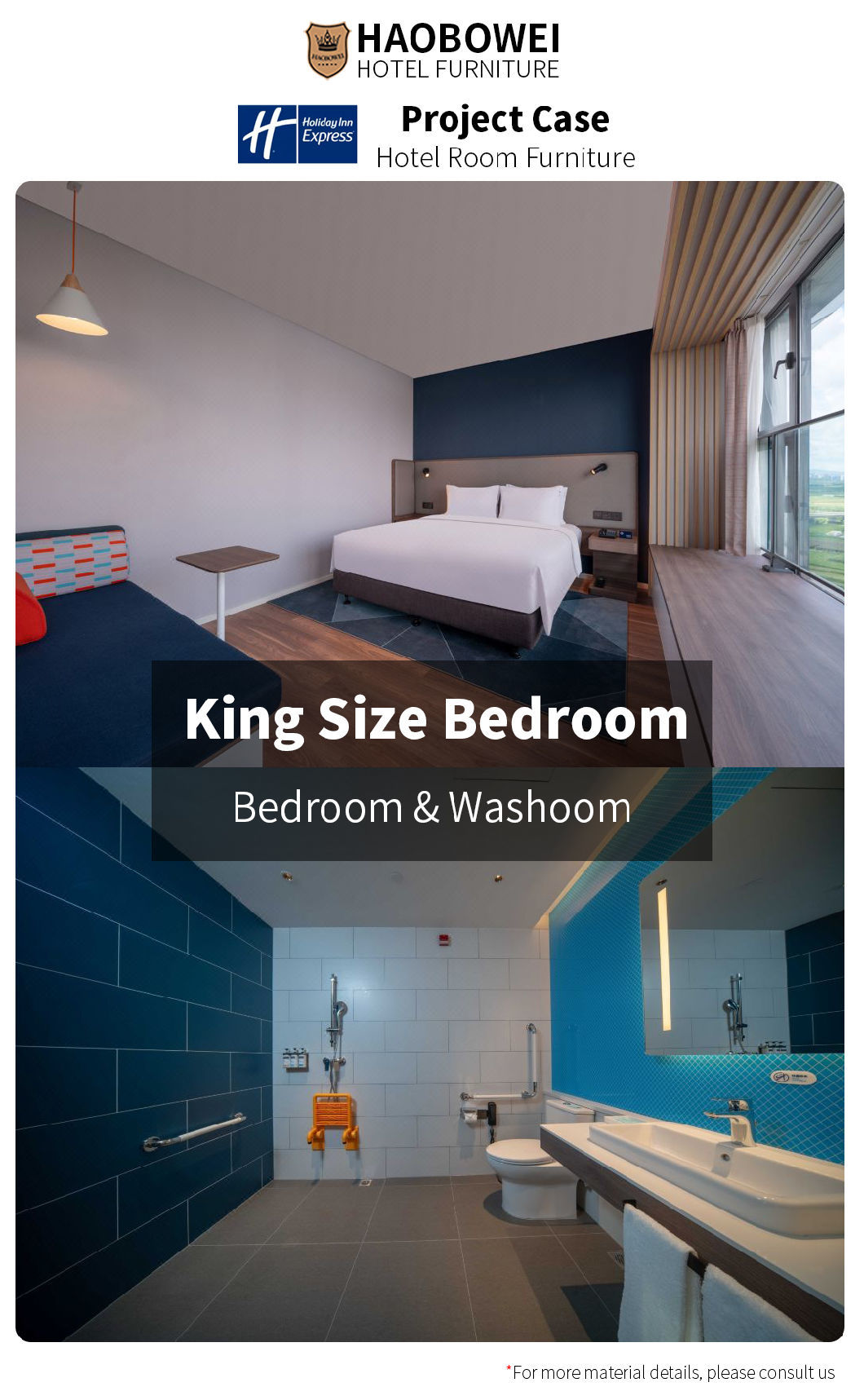 4 Star Furniture Foshan Modern Luxury Style Standard King Size Bedroom Hotel