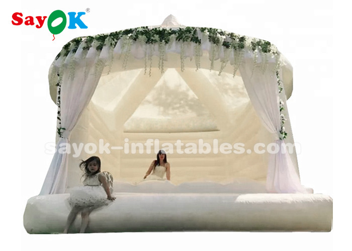 Commercial Outdoor White Inflatable Bounce For Wedding Customized Size