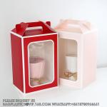 Large Gift Boxes, Tote Paper Bags With Transparent Window Flower Bouquet Paper