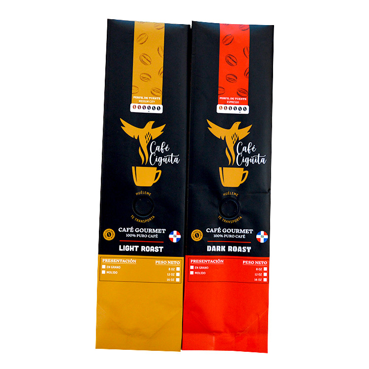 250G 500G Coffee Tea Bags Side Gusset Kraft Paper Biodegradable Compostable