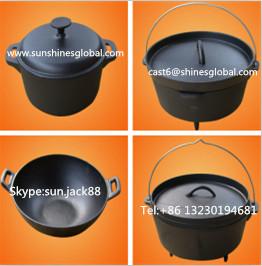 Quality Cast Iron Legged Bake Pot/Cast Iron Casserole &amp;Dutch Oven/Chinese Wok wholesale