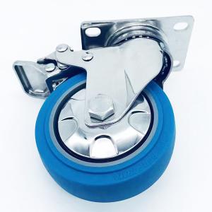 Quality 100mm Soft Rubber Stainless Lockable Caster Wheels wholesale