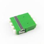 4 Ports Green LC APC Optic Fiber Adapter Earless Square Coupler for FTTH
