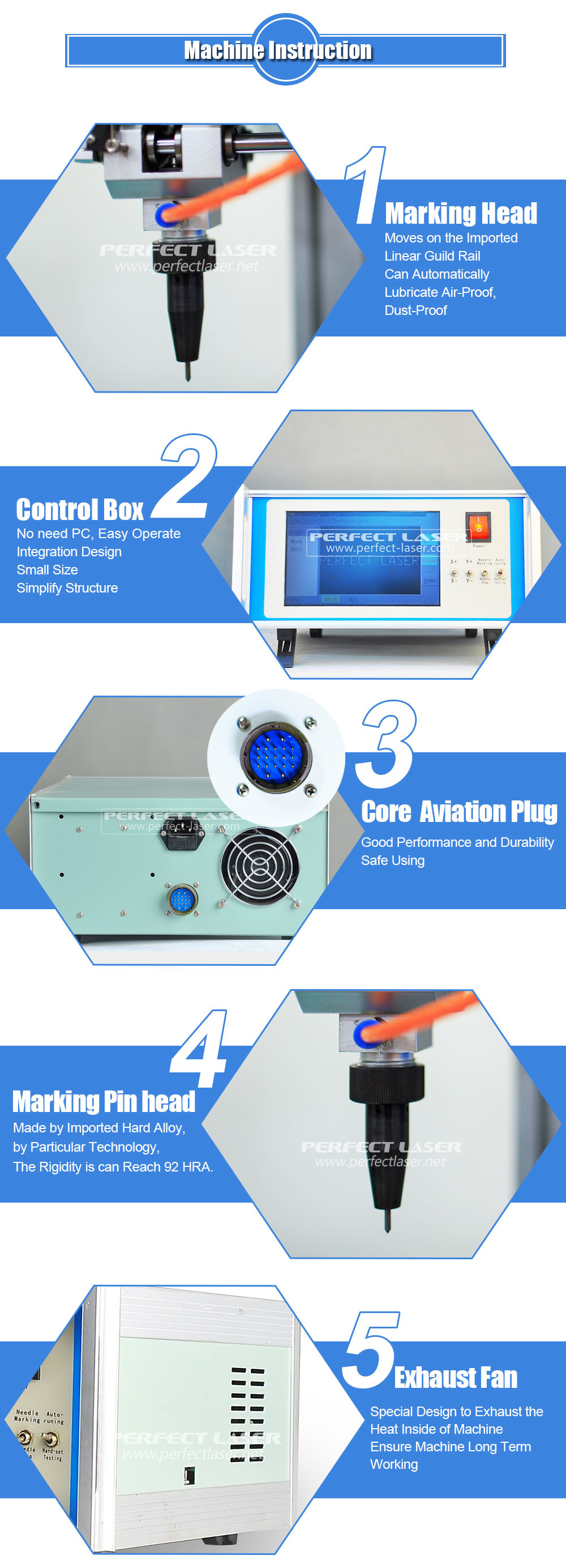 Label Nameplate Dot Peen Marking Machine Intelligent Control With Auto CAD Software