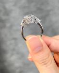 Lab Made Diamond Jewelry Three Stones Engagement Wedding Rings Cultivated
