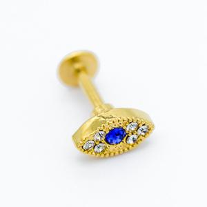 Quality Surgical Steel Vertical Labret Jewellery 8mm Gold Plated Labret Studs wholesale