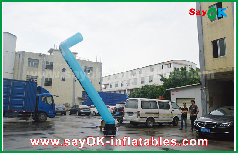 Inflatable Waving Man 3-5mH Blue AIr Dancer With Logo And Company Name For Advertsing