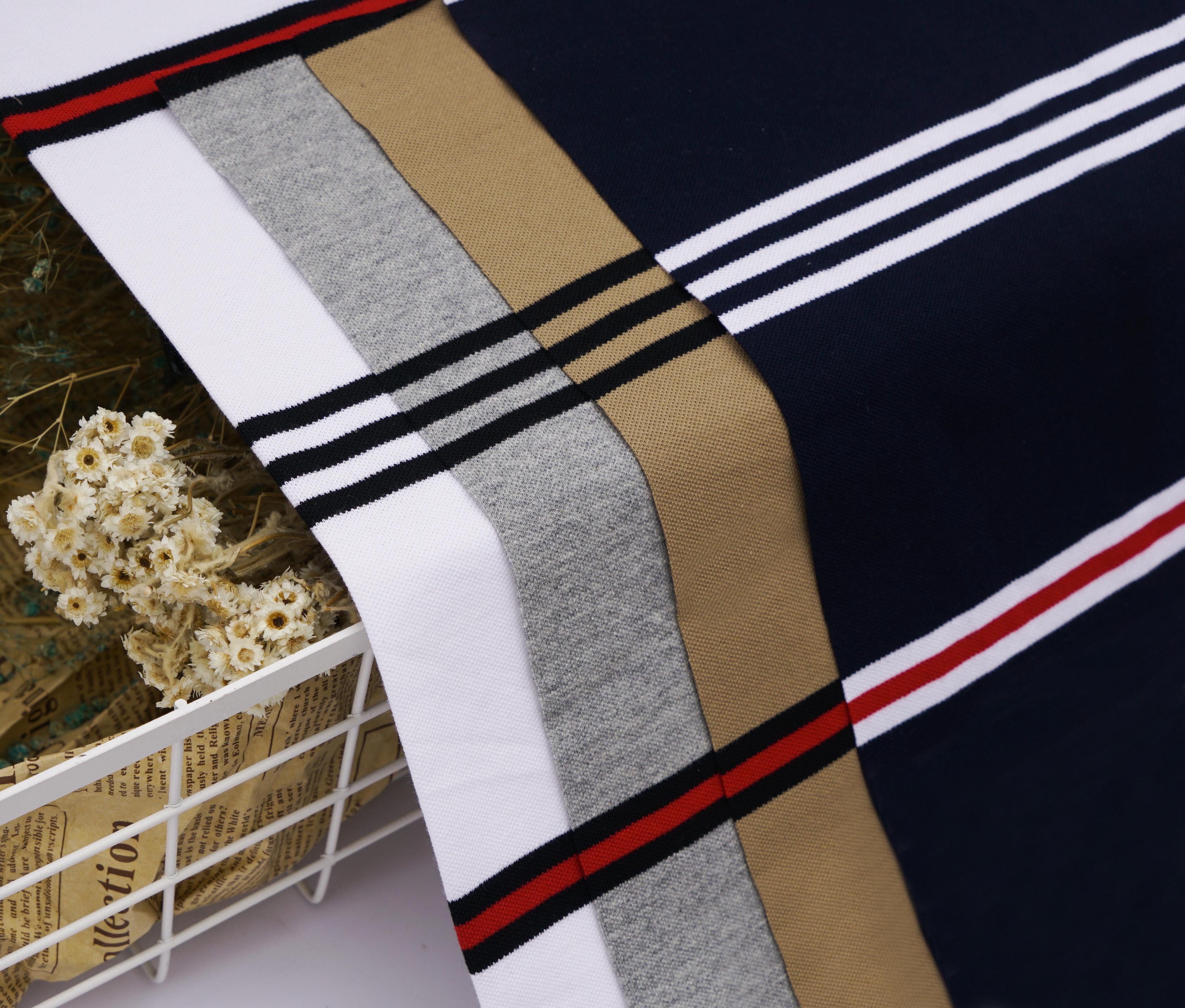 Healthy And Breathable And Comfortable Striped Knit Fabric For T-Shirt
