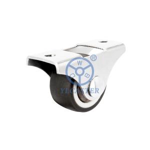 Quality 1 Inch Brown TPR Silent Non Swivel Rigid Casters For Draws Under Bed wholesale