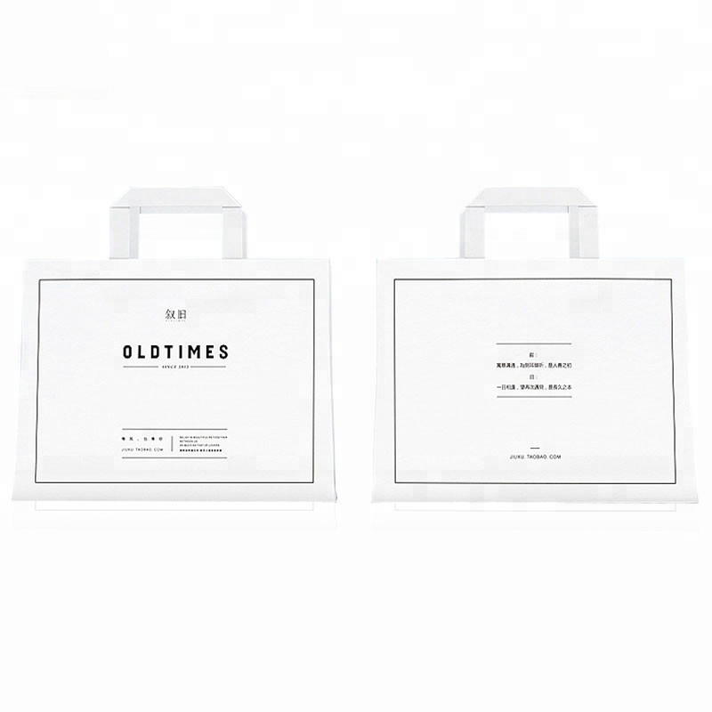 Rigid Glossy White Laminated Gift Bags Offset Printing Book Packaging
