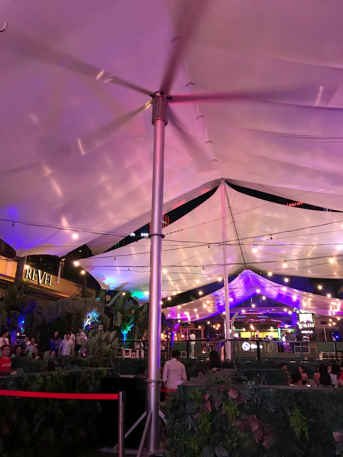 Pole Mounted Hvls Fan 24ft Electric Low Noise Large Outdoor Fan For Square