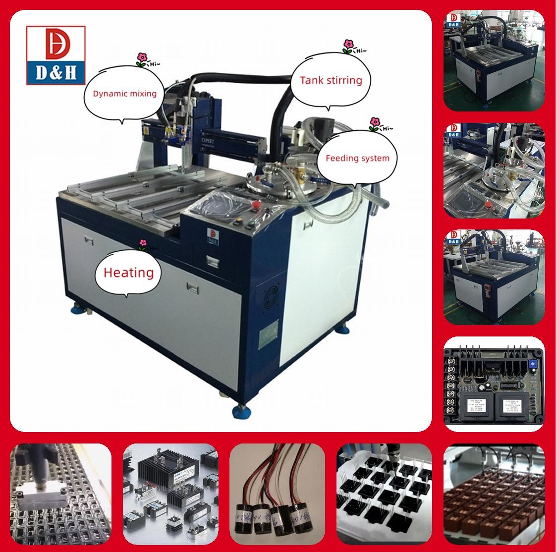 Customized Request Polyurethane Glue Dispenser with Conveyor System