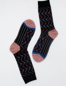 Quality Elastane Biue And Red Mens Nylon Dress Socks With Fiber Cashmere Surface wholesale