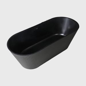 Quality 72x42 Modern Indoor Acrylic Black Corner Bathtub Freestanding Deep Soaking wholesale
